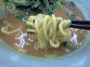 10060205山岡家・極濃和風魚介とんこつつけ麺　麺 in スープ