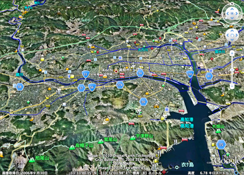Google Earth 高知市街図